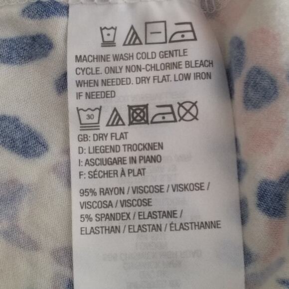 LOGO by Lori Goldstein Womens Sz 1X Printed Tunic Dress Pleating Detail Pockets - Picture 6 of 7